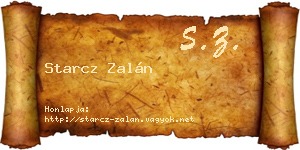 Starcz Zalán névjegykártya